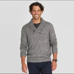 Goodfellow & Co Men's Shawl Collar Pullover Sweater Charcoal Heather, Small